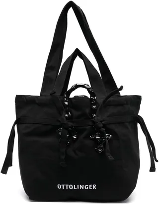 Logo-Embroidered Denim Tote Bag