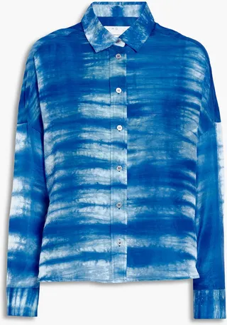 Capella tie-dyed silk crepe de chine shirt
