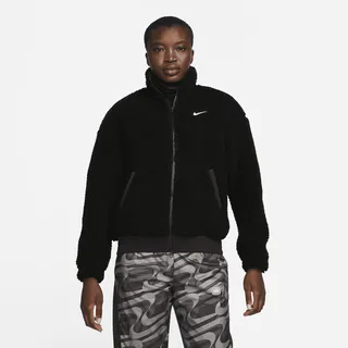 Women's Nike Sportswear Swoosh Plush Jacket in Black