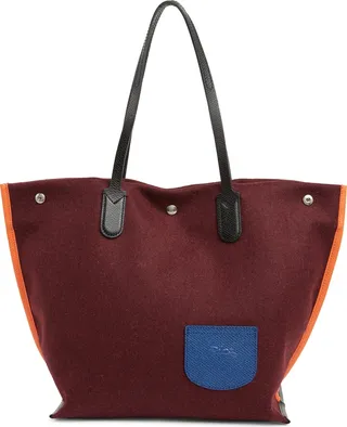 Essential Wool & Leather Open Tote