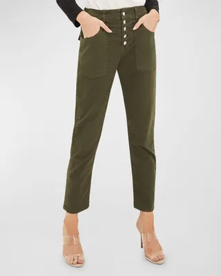 Arya Cargo Straight-Leg Ankle Pants