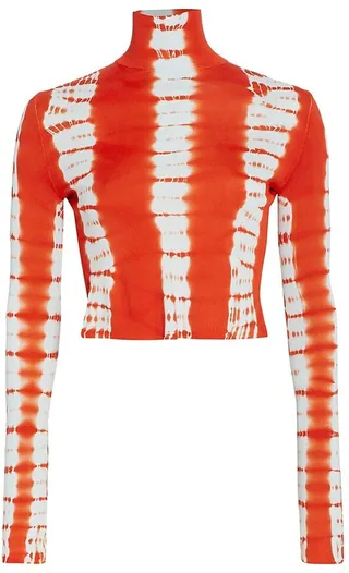 Knit Tie-Dyed Turtleneck Top