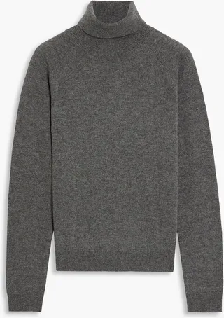 Mélange cashmere turtleneck sweater