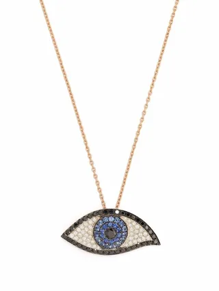 18kt Rose Gold Sapphire And Diamond Necklace