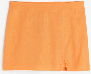 Linen-blend Mini Skirt