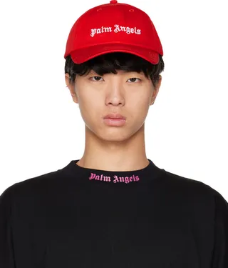 Palm Angels Red Classic Logo Cap