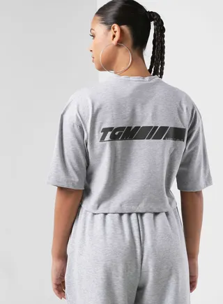 Boxy Racer Printed Cropped T-Shirt
