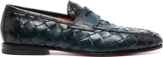 Interwoven-Design Almond-Toe Loafers