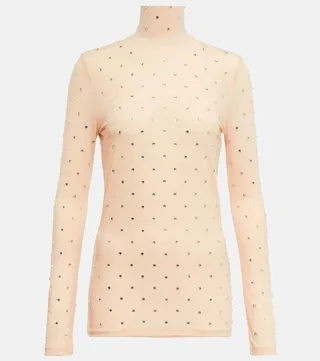 Embellished turtleneck top