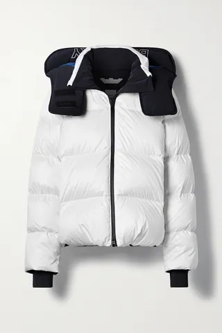 Burberry - Cropped Hooded Quilted Shell Coat - White