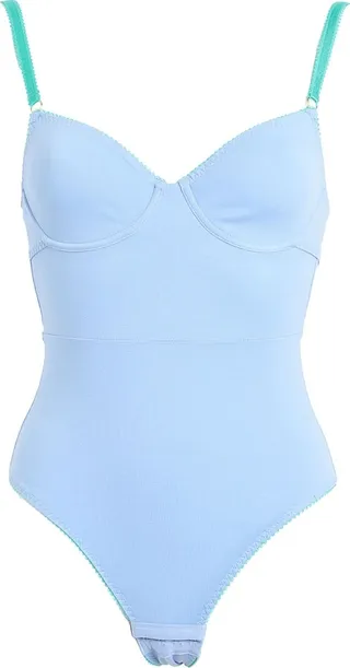 Noelle Organic Cotton Underwired Body Lingerie Bodysuit Sky Blue