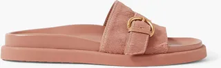 Bilbao buckled calf hair slides