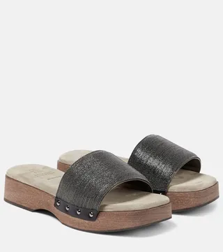 Embellished clog slides