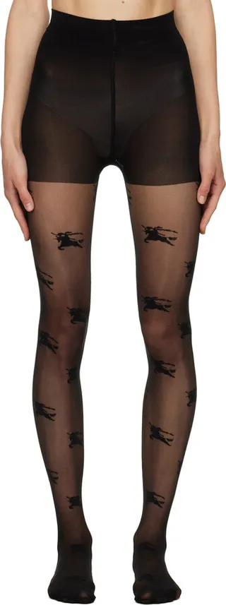 Burberry Black Jacquard Tights