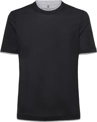 Layered silk & cotton t-shirt