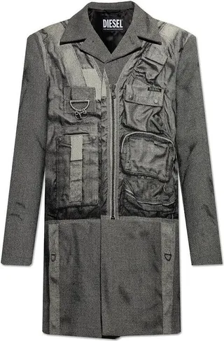 Diesel J-Jett Graphic-Printed Single-Breasted Coat