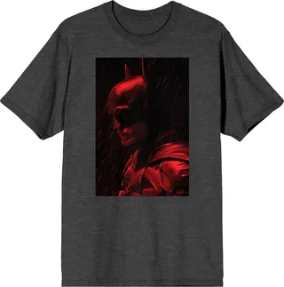 The Batman Movie Character Silhouette Men’s Charcoal Heather Graphic Tee-S