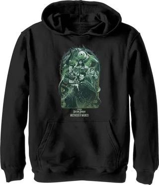 Boy's Marvel Doctor Strange in the Multiverse of Madness Group Shot Pull Over Hoodie - Black - Medium