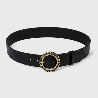 Women's Rope Buckle Belt with Chain - Universal Thread™ Black S