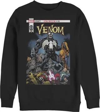 Men's Marvel Venom Lethal Protector Pile Sweatshirt - Black - 3X Large
