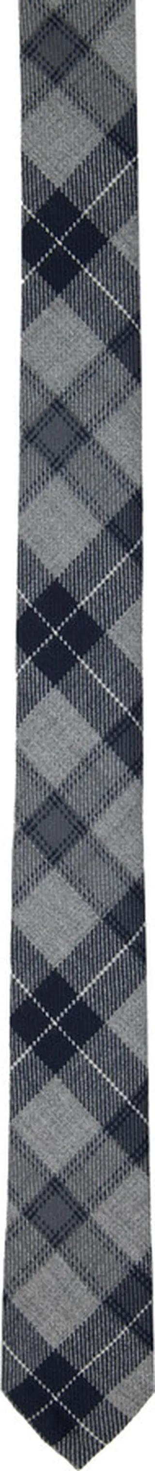 Thom Browne Gray Tartan Neck Tie