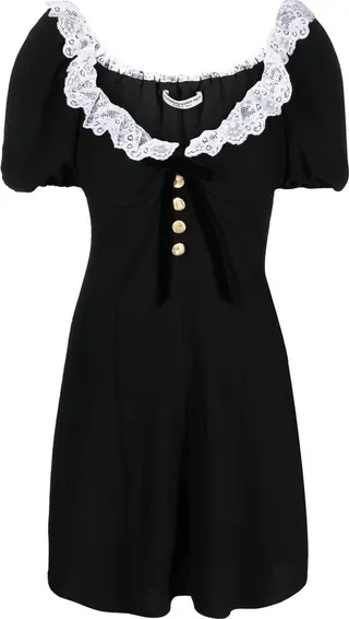 Lace-Trim Off-Shoulder Dress