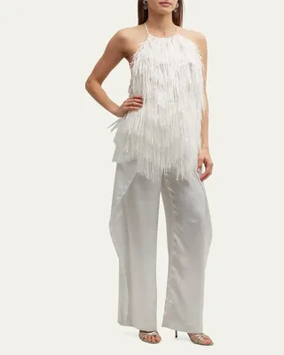 Fringe Halter-Neck Top