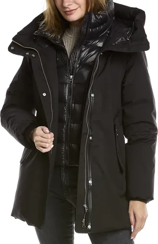 Mackage Kinslee 2-In-1 Oversized Leather-Trim Down Parka