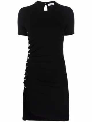 Rivet-Embellished Asymmetric Dress