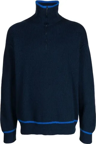 Half-Zip Fastening Wool Jumper
