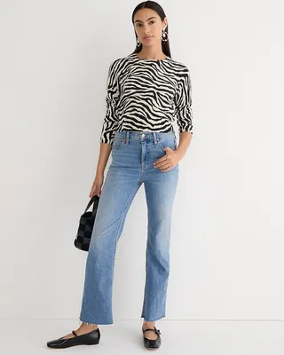Petite high-rise slim demi-boot jean in Pin Cherry wash
