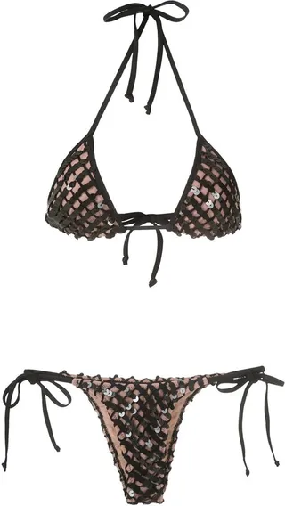 Sequinned Triangle Bikini Set