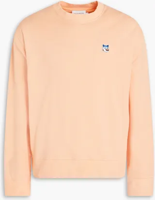Appliquéd French cotton-terry sweatshirt