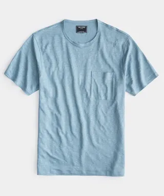 Linen Jersey T-Shirt in Oil Blue