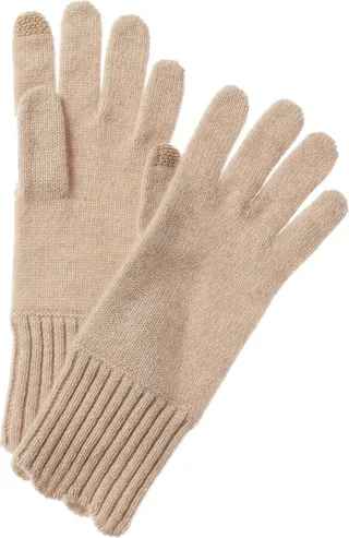 Hannah Rose Scallop Trim Cashmere Gloves