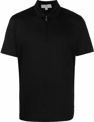 zip-collar T-shirt