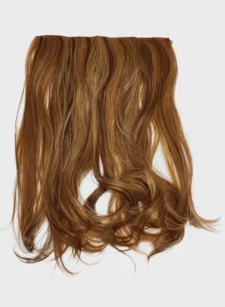 Thick 14" 1 Piece Blow Dry Wavy Clip In Hair Extensions -26/613X/M30 Mellow Brown