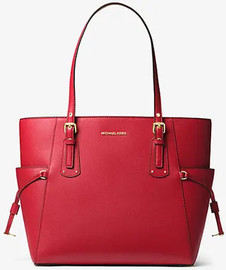 Voyager Small Crossgrain Leather Tote Bag