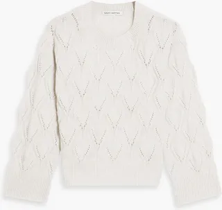 Pointelle-knit cashmere sweater