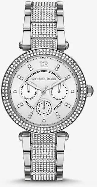 Oversized Parker Pavé Silver-Tone Watch