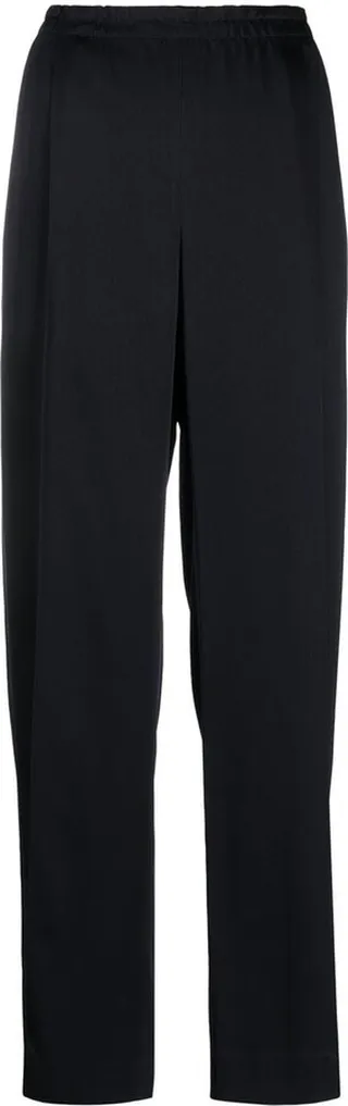 Elasticated-Waist Straight-Leg Trousers