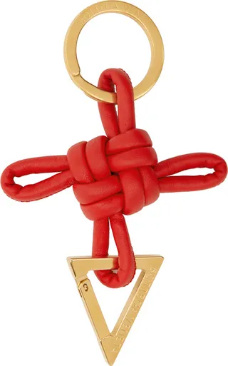 Bottega Veneta Red Triangle Key Ring