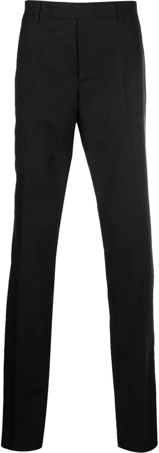 Greca-print straight-leg tailored trousers