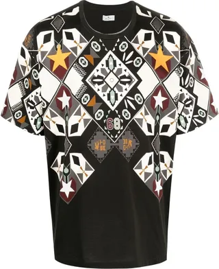 geometric-print short-sleeve T-shirt