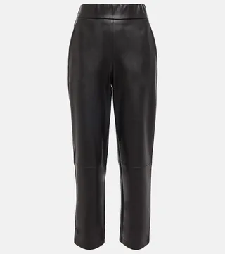 Diomede faux leather cropped pants