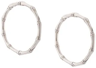 Bamboo medium hoop earrings