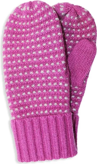 Intarsia Knit Cashmere Mittens