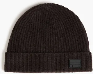 Ribbed cashmere beanie