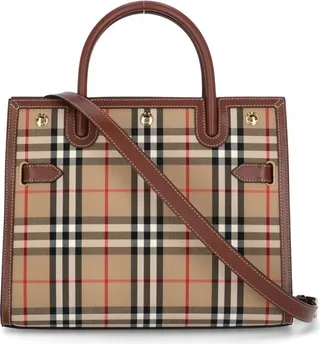 Burberry Title Vintage Checked Small Tote Bag