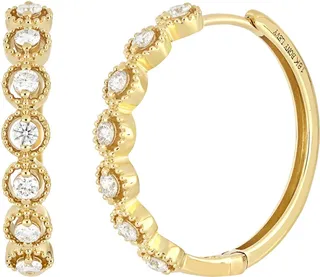 Florentine Diamond Hoop Earrings